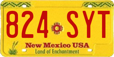 NM license plate 824SYT