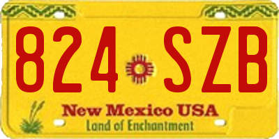 NM license plate 824SZB