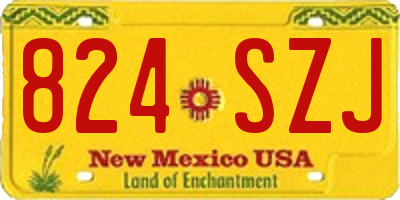 NM license plate 824SZJ