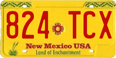 NM license plate 824TCX