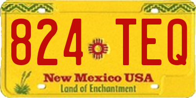 NM license plate 824TEQ