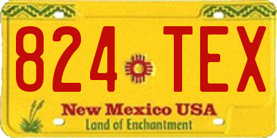 NM license plate 824TEX