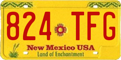 NM license plate 824TFG
