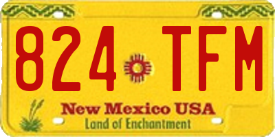 NM license plate 824TFM