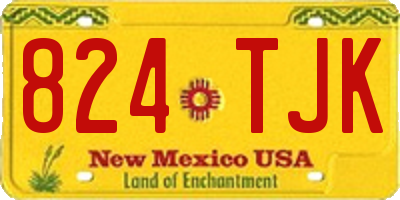 NM license plate 824TJK