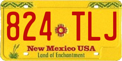 NM license plate 824TLJ