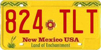 NM license plate 824TLT