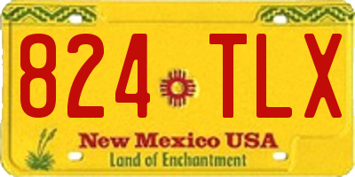 NM license plate 824TLX