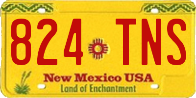 NM license plate 824TNS