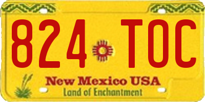 NM license plate 824TOC