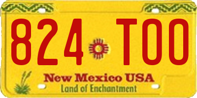 NM license plate 824TOO