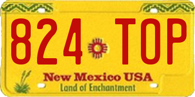 NM license plate 824TOP
