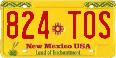 NM license plate 824TOS