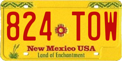 NM license plate 824TOW