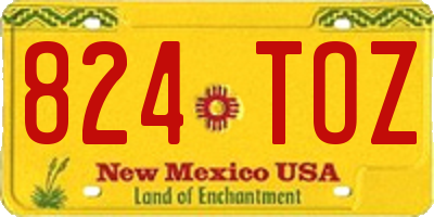 NM license plate 824TOZ