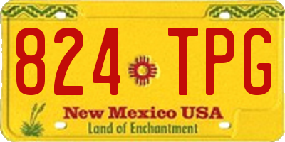 NM license plate 824TPG