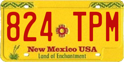 NM license plate 824TPM