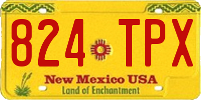 NM license plate 824TPX