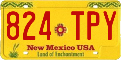 NM license plate 824TPY