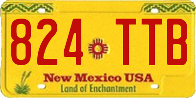 NM license plate 824TTB