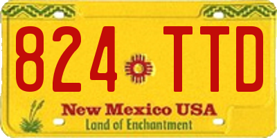 NM license plate 824TTD