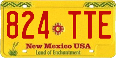 NM license plate 824TTE