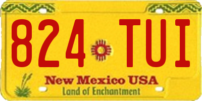 NM license plate 824TUI