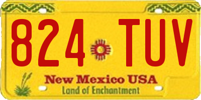 NM license plate 824TUV