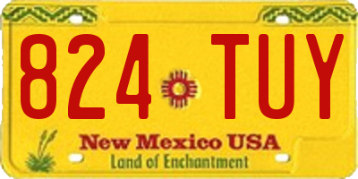 NM license plate 824TUY