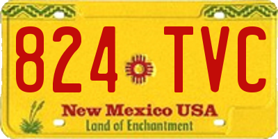 NM license plate 824TVC
