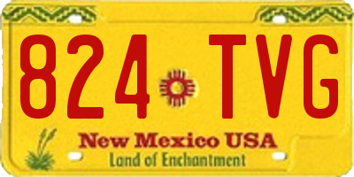 NM license plate 824TVG