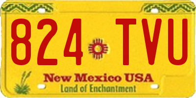 NM license plate 824TVU
