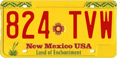 NM license plate 824TVW