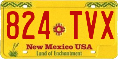 NM license plate 824TVX