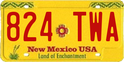 NM license plate 824TWA