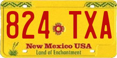 NM license plate 824TXA
