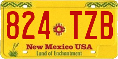 NM license plate 824TZB