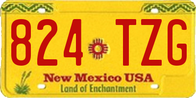 NM license plate 824TZG