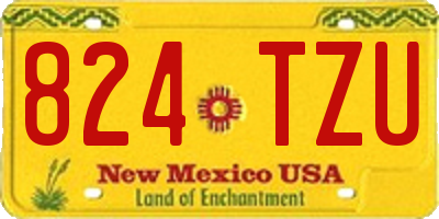 NM license plate 824TZU