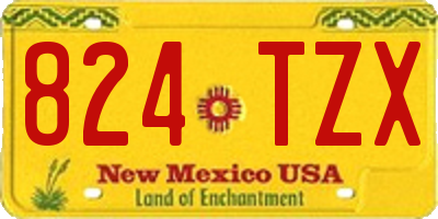 NM license plate 824TZX