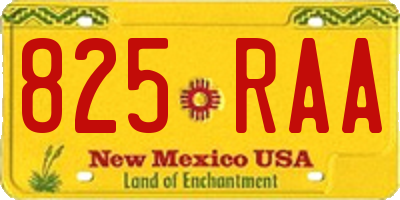 NM license plate 825RAA