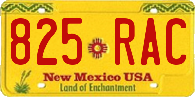 NM license plate 825RAC