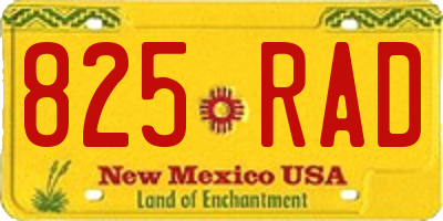 NM license plate 825RAD