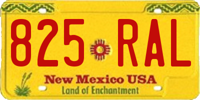 NM license plate 825RAL