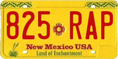 NM license plate 825RAP