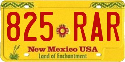 NM license plate 825RAR