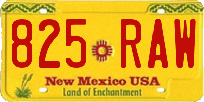 NM license plate 825RAW