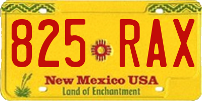 NM license plate 825RAX