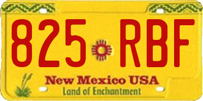 NM license plate 825RBF