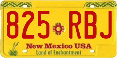 NM license plate 825RBJ